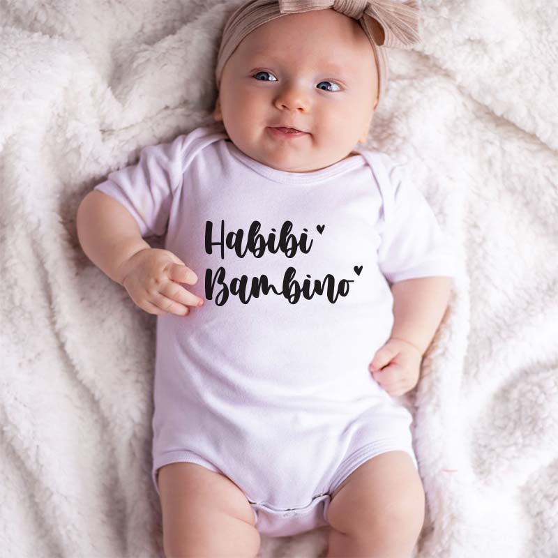 Cute Newborn Italian Baby Boy Bodysuit Unisex Infant Clothing New Dad Mom Personalized Baby Shower Gift Custom Shirt