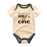 Half way to one Bodysuit Baby Milestone 6 Month Old Romper Half Birthday Unisex Baby Clothing  Adorable Birthday outfit