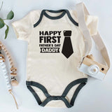 Happy first father's day Daddy Cute Newborn Infant Unisex Baby Bodysuit Gender Neutral Baby Clothing New Parents Baby Shower Gift Custom Shirt