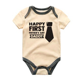 Happy first father's day Daddy Cute Newborn Infant Unisex Baby Bodysuit Gender Neutral Baby Clothing New Parents Baby Shower Gift Custom Shirt