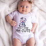 Cute Farm Cow Animal Unisex Baby Clothes Custom Baby Boy Girl Shirt Personalized Pregnancy Baby Shower Announcement Milk Bodysuit Outfit