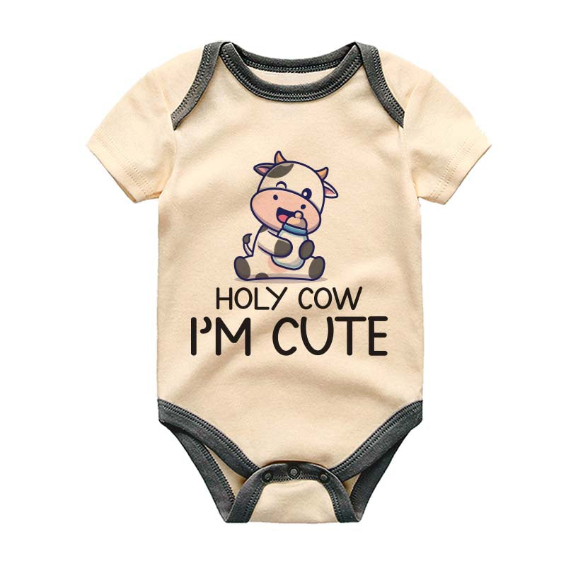 Cute Farm Cow Animal Unisex Baby Clothes Custom Baby Boy Girl Shirt Personalized Pregnancy Baby Shower Announcement Milk Bodysuit Outfit