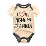 I love my Abuelo and Abuela Personalize Bodysuit Spanish baby clothes Custom baby outfit for grandparents Hispanic Unisex baby clothing cute baby apparel Custom Shirt