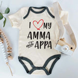 I love my Amma and Appa Unisex Infant Baby Clothes Indian Baby Apparel Baby Shower Gift for Parents Cute Custom Bodysuit Personalized Baby Gift