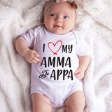 I love my Amma and Appa Unisex Infant Baby Clothes Indian Baby Apparel Baby Shower Gift for Parents Cute Custom Bodysuit Personalized Baby Gift