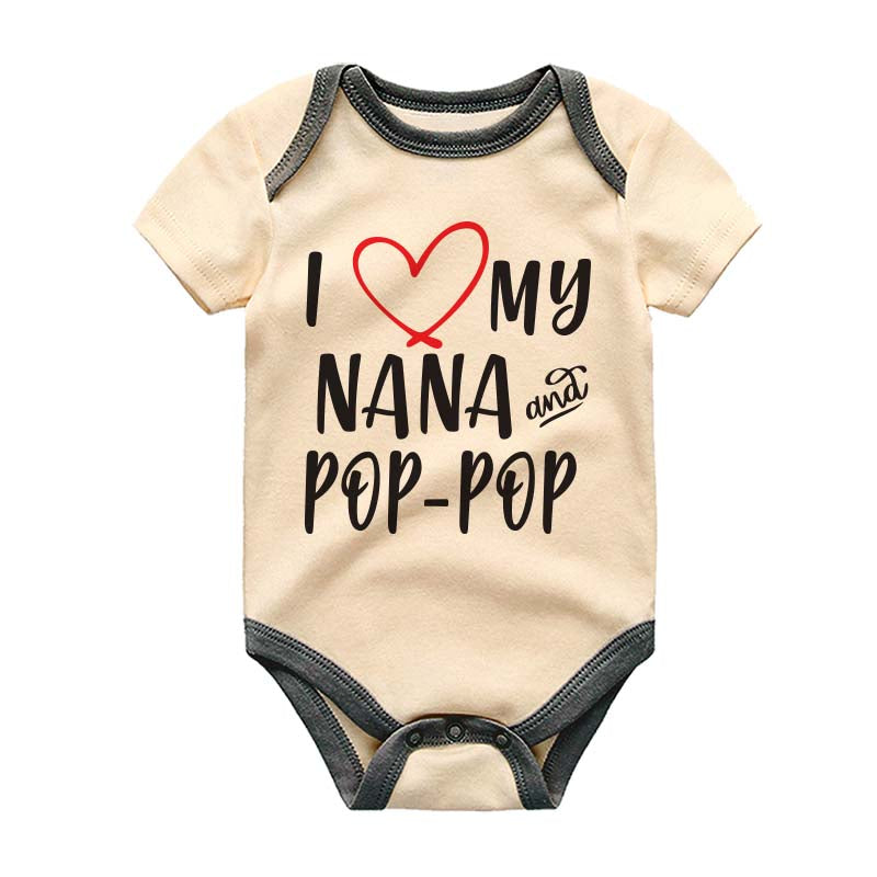 I love my Nana and Pop Pop Cute Italian Indian Grandmother Grandfather Baby Clothes Granny Grandma Custom Bodysuit Baby Boy Girl Shower Gift Cute Unisex baby Outfit