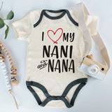 I love my Nani and Nana Unisex Custom baby bodysuit Indian baby clothing baby outfit for grandparents cute baby apparel Hindi baby clothes Personalized Baby Shower Gift