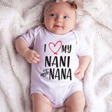 I love my Nani and Nana Unisex Custom baby bodysuit Indian baby clothing baby outfit for grandparents cute baby apparel Hindi baby clothes Personalized Baby Shower Gift