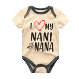 I love my Nani and Nana Unisex Custom baby bodysuit Indian baby clothing baby outfit for grandparents cute baby apparel Hindi baby clothes Personalized Baby Shower Gift