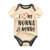 Nonna and Nonno Baby Clothing Cute Italian Custom Bodysuit Unisex Infant Clothing Grandparents Announcement Endearment Sentimental Love Newborn Baby Outfit