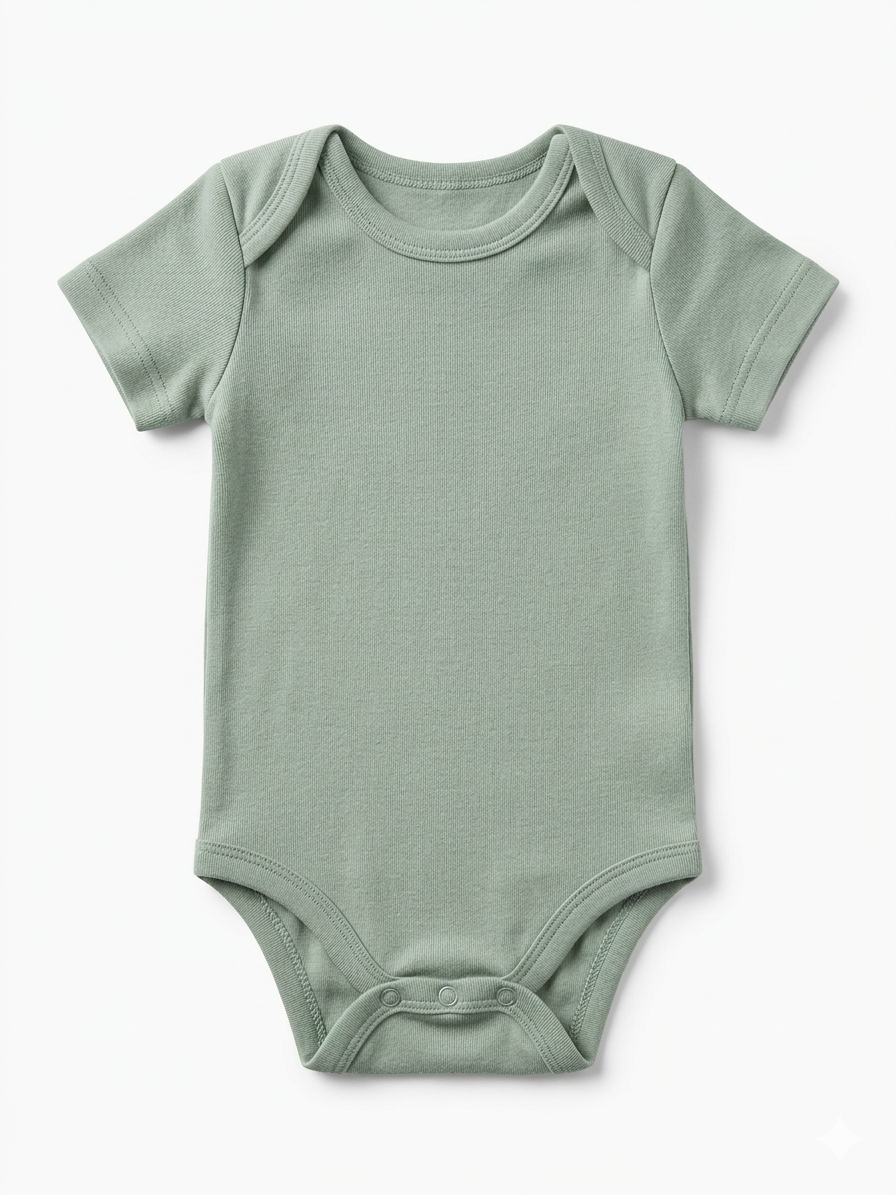0-3 Months Baby Bodysuit – Soft Cotton Infant clothes Newborn Essentials Unisex Baby Outfit (Sage Color)