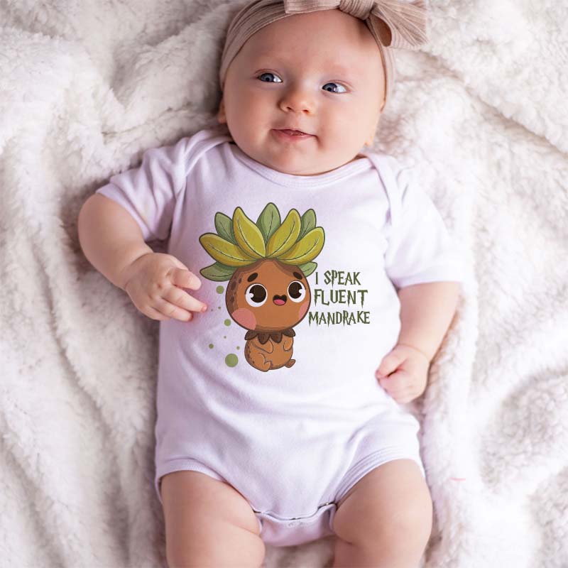 Funny Mandrake baby outfit magical baby clothes fantasy-themed Unisex baby clothing cute adorable baby apparel Newborn Baby Boy Girl Custom Outfit Shirt