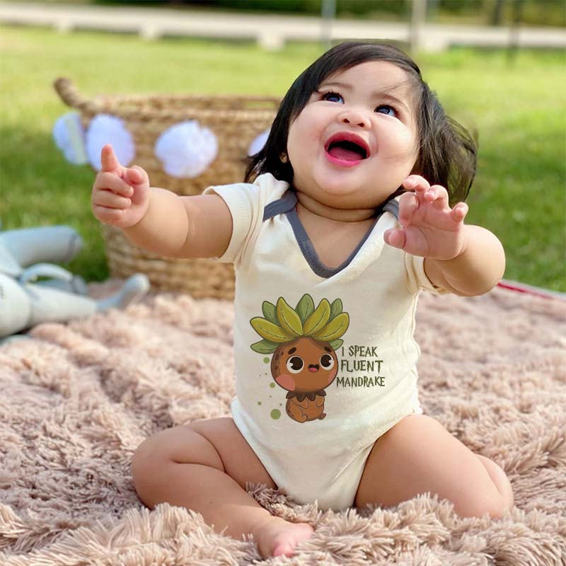 Funny Mandrake baby outfit magical baby clothes fantasy-themed Unisex baby clothing cute adorable baby apparel Newborn Baby Boy Girl Custom Outfit Shirt