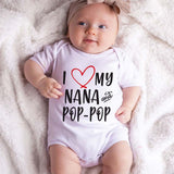 I love my Nana and Pop Pop Cute Italian Indian Grandmother Grandfather Baby Clothes Granny Grandma Custom Bodysuit Baby Boy Girl Shower Gift Cute Unisex baby Outfit