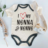 Nonna and Nonno Baby Clothing Cute Italian Custom Bodysuit Unisex Infant Clothing Grandparents Announcement Endearment Sentimental Love Newborn Baby Outfit