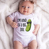 I'm kind of a big dill Custom Unisex funny baby bodysuit Punny baby outfit pickle-themed baby clothes cute Food Veggies apparel humorous vegan clothing