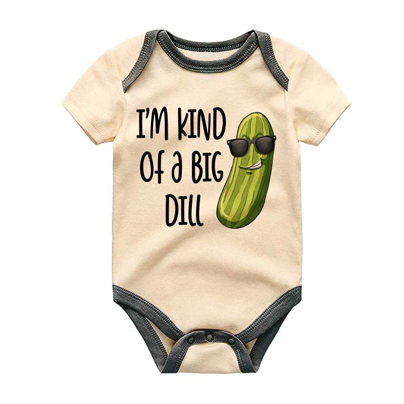 I'm kind of a big dill Custom Unisex funny baby bodysuit Punny baby outfit pickle-themed baby clothes cute Food Veggies apparel humorous vegan clothing