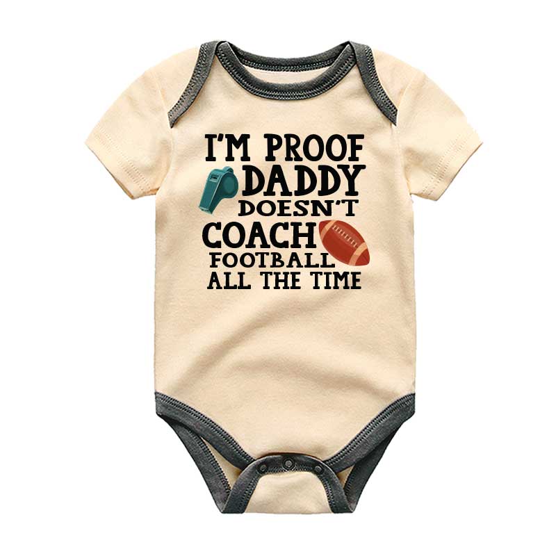 Football Coach Baby Shower Gift, I'm Proof Daddy Doesn't Coach All the Time, Baby Bodysuit, Sports-themed, Newborn Apparel, Funny Baby Outfit, Coaching Dad, Unique Baby Gift, Shower Present, Touchdown Toddler, Dad's Little MVP, Fatherhood Celebration, Cute Onesie, Humorous Romper, Coach's Baby Wear