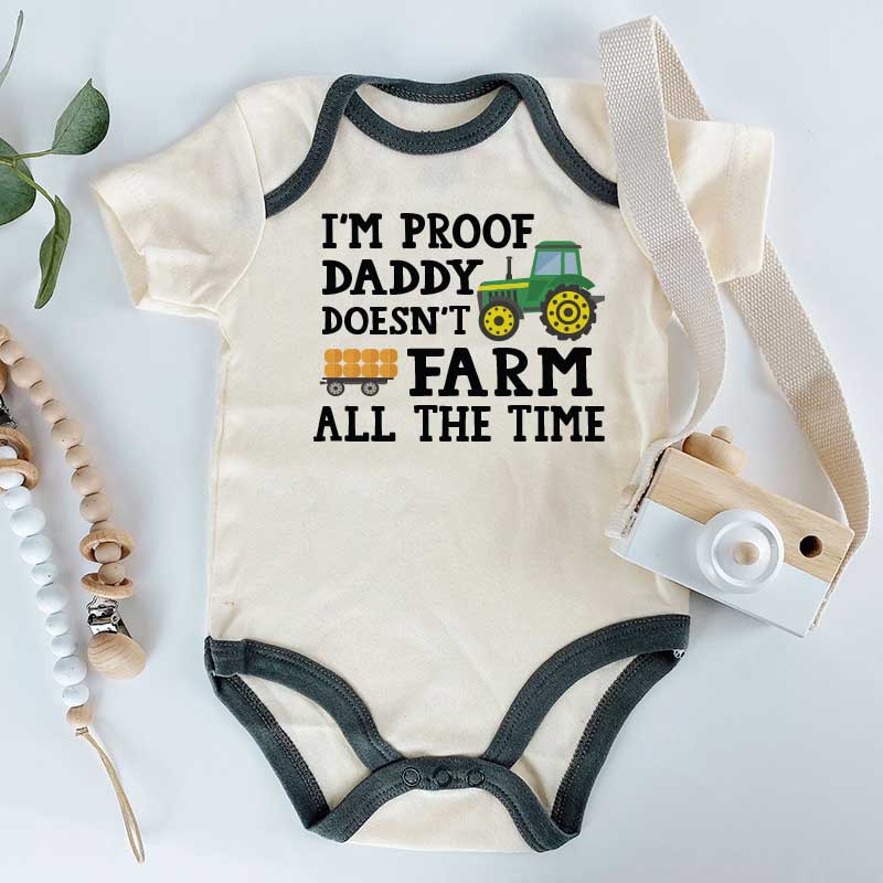 Farm Baby Gift, Funny Daddy Farm Baby Bodysuit, Farm Turf Tractor Baby Clothes, Unisex Baby Gift, KiddiePro baby clothes, Farm-themed Infant Apparel, Humorous Baby Romper, Unique Baby Shower Present, Cute Farm Outfit, Country Life Newborn Clothes, Farmyard Fashion, Adorable Toddler Wear, Funny Baby Clothing, KiddiePro Baby bodysuits.