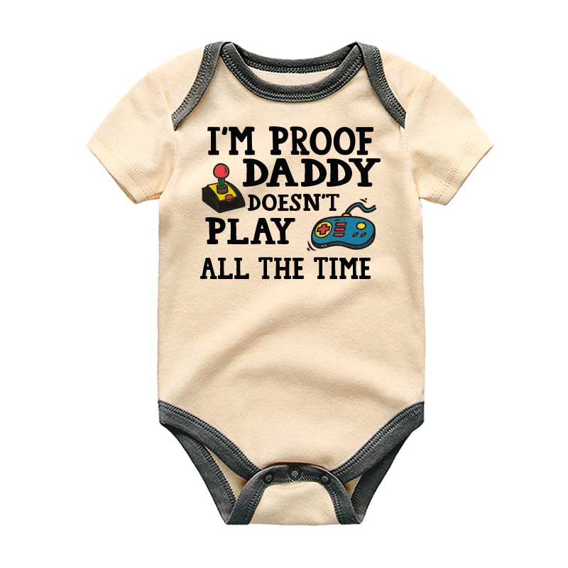 Gaming Baby Bodysuit, Gamer Dad Baby Clothes, Playing Video Games Baby Romper, Unique Baby Gift, KiddiePro Baby apparel, Gamer-themed Infant Apparel, Funny Baby Romper, Special Baby Shower Present, Cute Gaming Outfit, Geeky Newborn Clothes, Gaming Family Fashion, Adorable Toddler Wear, Funny Baby Clothing, KiddiePro Baby bodysuit.