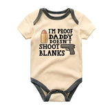 Funny I'm Proof Dad Baby Bodysuit, Shoot Blanks Baby clothes Funny Baby Gift New Dad Gift