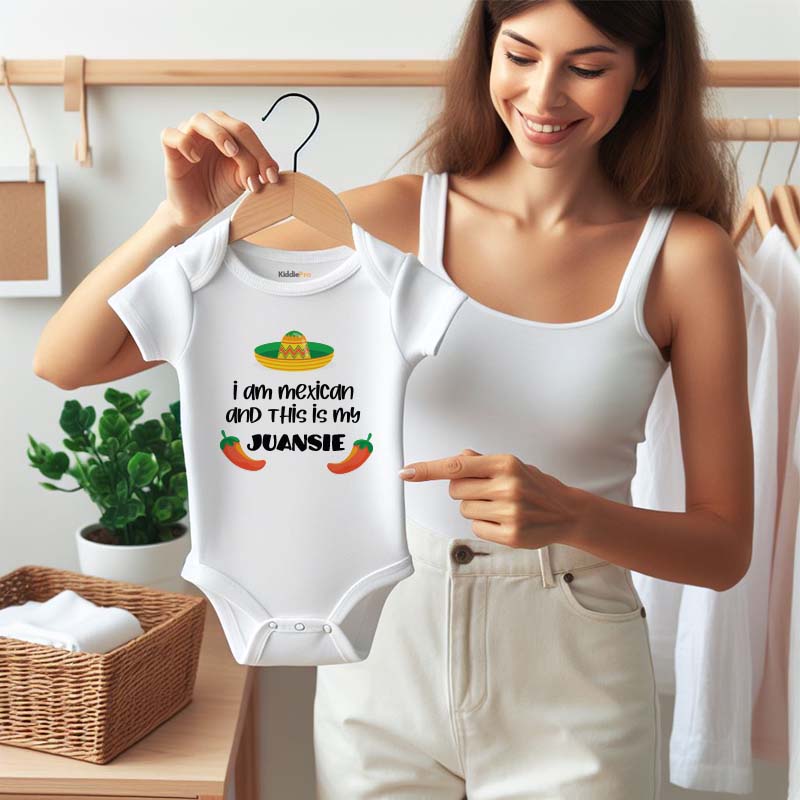 Cute Trendy Mexican traditional Hat Fiesta Heritage Cinco de Mayo Baby Outfit Pregnancy Announcement Reveal Baby Gift