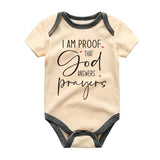 Proof God Answers Prayers Cute Adorable Baby Clothes Faith-Inspired Religous Baby Apparel Newborn Blessing Unisex Clothing Inspirational Heartwarming Milestone baby outfit