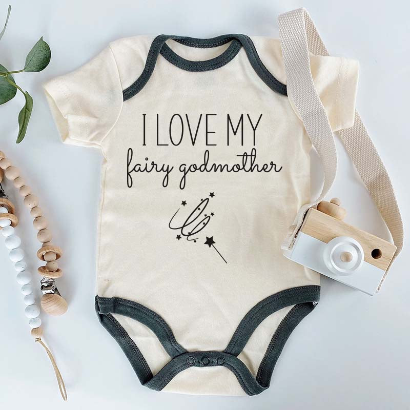 Godmother Baby Clothes Cute Minimalist Newborn Baptismal Outfit Baby Boy Girl Custom Bodysuit Baptism Christening Romper personalized baby apparel