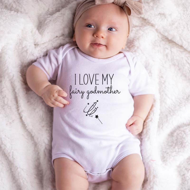 I love my Fairy Godmorther Baby Clothes Baptismal Unisex Custom Baby Clothing Baptism Bodysuit Baby Shower Gift