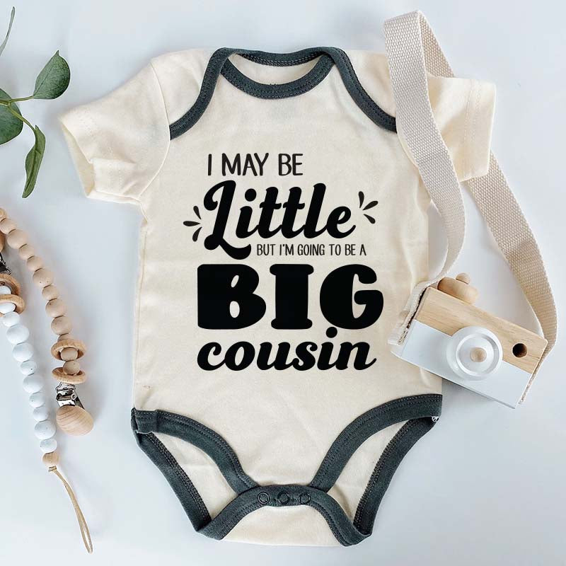 Funny Big cousin reveal new cousin Pregnancy announcement Gift cute baby outfit Custom Shirt Future Cousin Romper New Dad Mom Unisex Baby Clothing