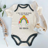 Miracle Baby Romper Rainbow Coming Soon Baby Bodysuit IVF In vitro Fertilization Hope Faith Answered Prayers Coming Soon Unisex Baby Clothing Shower Gift Parenthood New Beginnings