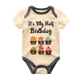 It's my half birthday half birthday 6 month Half Year outfit baby bodysuit cute clothes milestone apparel celebration party funny unisex boy girl adorable newborn personalized gift infant announcement