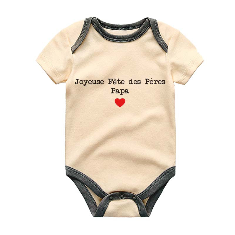 Cute French Personalized Baby Bodysuit Fathers Day Unisex Gift Joyeuse fête des pères Outfit