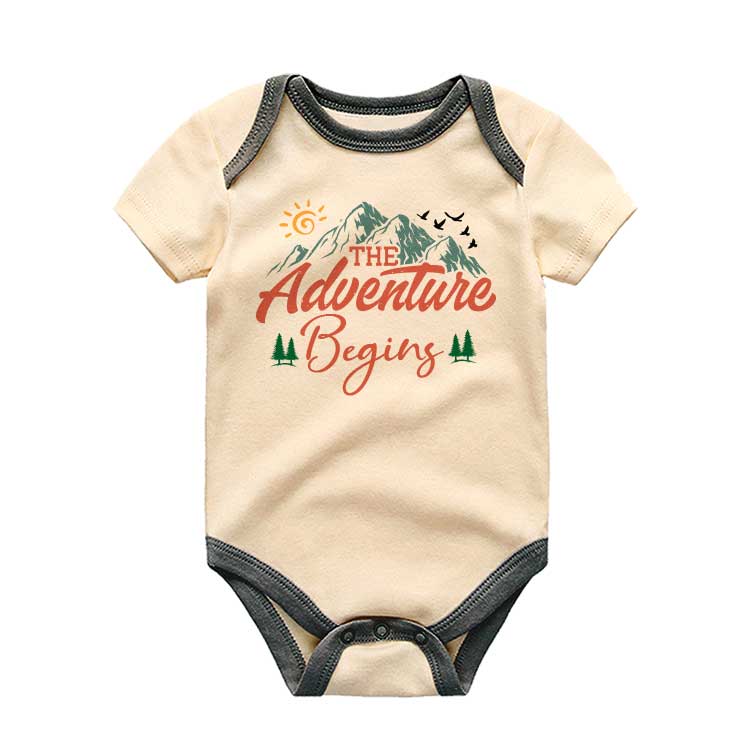 Adventure Begins Baby announcement Bodysuit, Little Adventurer traveler, Pregnancy NewsBaby Gift