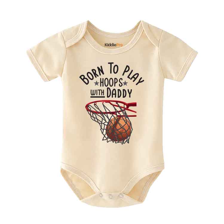 Born to play hoops - Unisex Infant One Piece Baby Bodysuit - Basketball Theme baby outfit