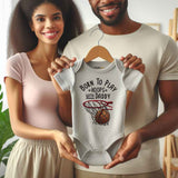 Born to play hoops - Unisex Infant One Piece Baby Bodysuit - Basketball Theme baby outfit