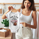 Born to play hoops - Unisex Infant One Piece Baby Bodysuit - Basketball Theme baby outfit