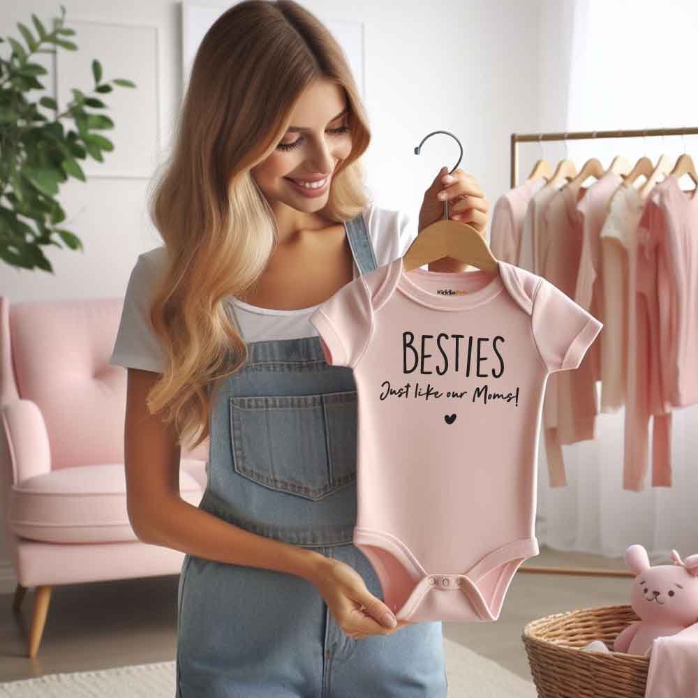 Besties like our moms  Unisex Infant One Piece Baby Bodysuit matching bestfriends baby outfit