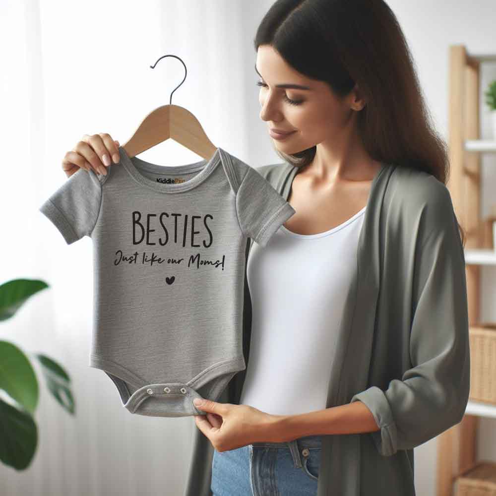 Besties like our moms  Unisex Infant One Piece Baby Bodysuit matching bestfriends baby outfit