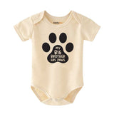 My big brother has paws baby bodysuit Paw print baby sleeper Siblings love Paw-themed Baby Bodysuits