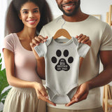 My big brother has paws baby bodysuit Paw print baby sleeper Siblings love Paw-themed Baby Bodysuits