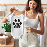 My big brother has paws baby bodysuit Paw print baby sleeper Siblings love Paw-themed Baby Bodysuits