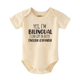 Funny Bilingual Baby Bodysuit English and Spanish  Funny Baby Gift Dual Language Baby Clothes