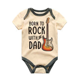 Born to rock with Dad - Rockstar Baby bodysuit, Rock Band, Rock and Roll Baby clothes, Music Lover, Cute Infant Clothing