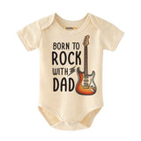 Born to rock with Dad - Rockstar Baby bodysuit, Rock Band, Rock and Roll Baby clothes, Music Lover, Cute Infant Clothing