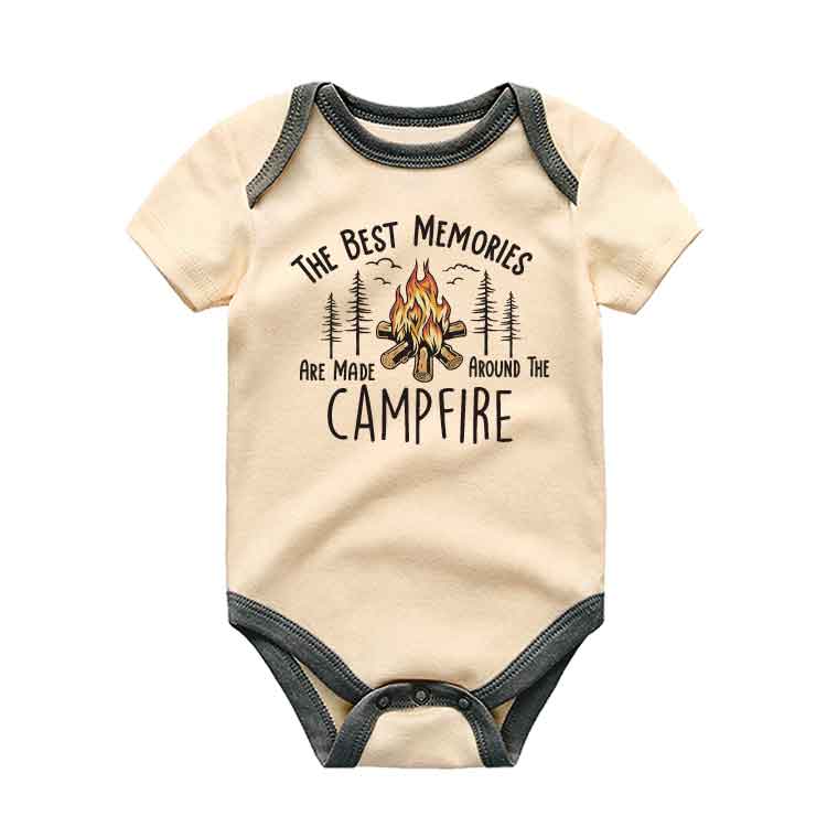 Campfire Baby bodysuit-Camping baby outfit, litte camper, Adventure outdoor baby clothes,