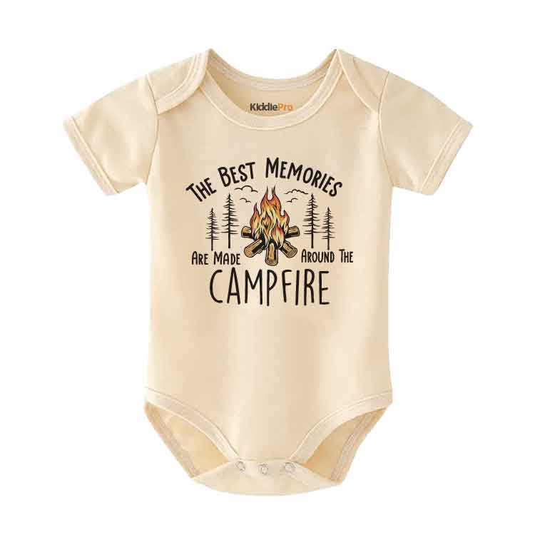 Campfire Baby bodysuit-Camping baby outfit, litte camper, Adventure outdoor baby clothes,