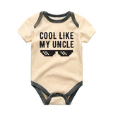 Cool like my Uncle, Baby Shower Gift, Baby Gift from uncle, Home coming baby outfit, Gift for Niece/Nephew Baby Bodysuit