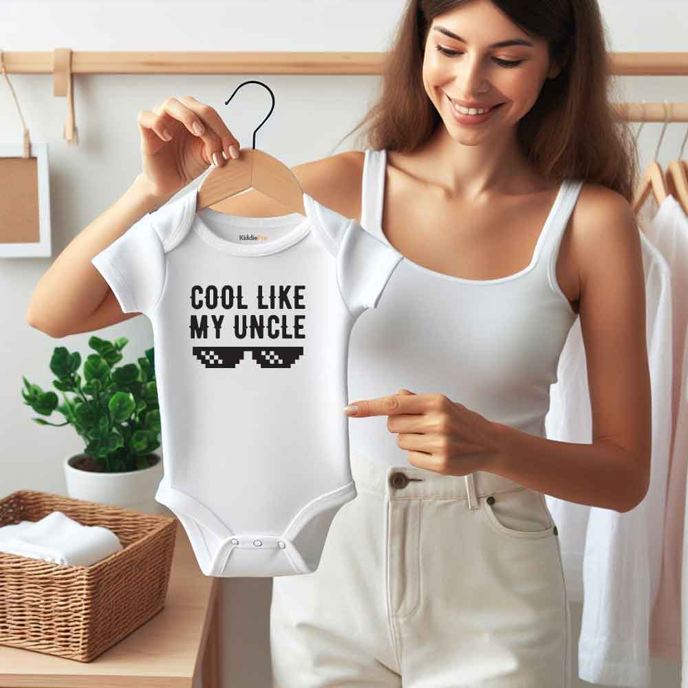 Cool like my Uncle, Baby Shower Gift, Baby Gift from uncle, Home coming baby outfit, Gift for Niece/Nephew Baby Bodysuit