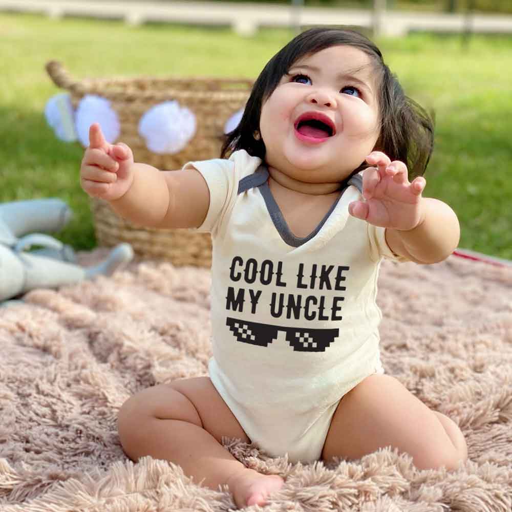 Cool like my Uncle, Baby Shower Gift, Baby Gift from uncle, Home coming baby outfit, Gift for Niece/Nephew Baby Bodysuit